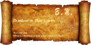 Bumbera Mariann névjegykártya